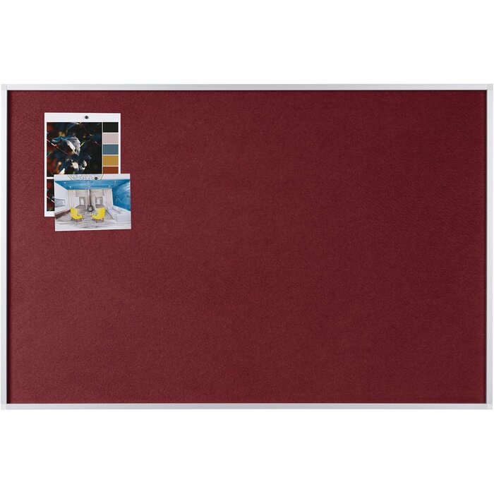 Tableau feutre gris 90x60cm cadre alu - 37% de remise - Noir - L
