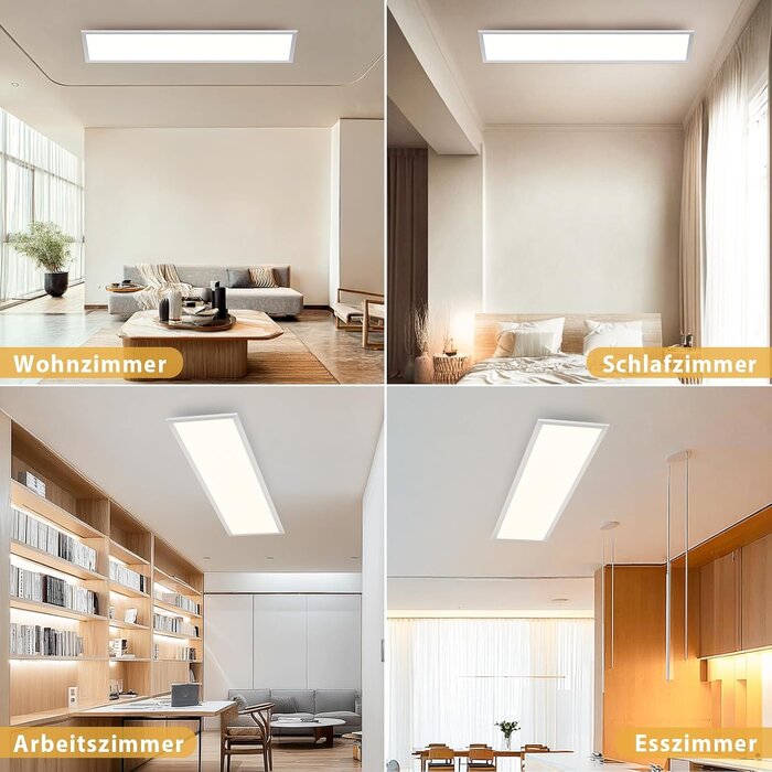 Plafonnier LED 100x25 cm - 32W - Intensité variable - 33% de remise
