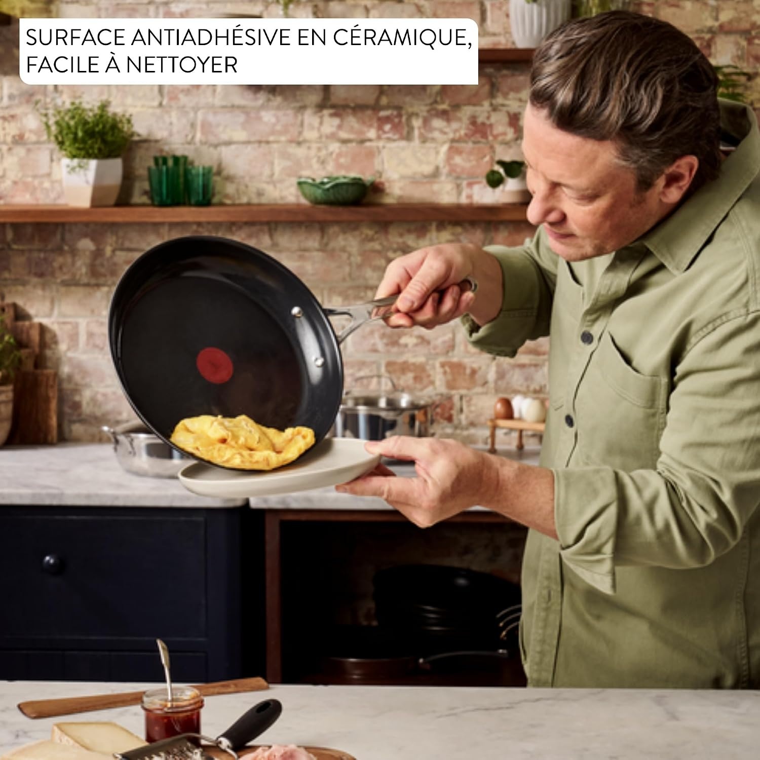 Poêle inox 28 cm céramique antiadhésive - 33% de remise