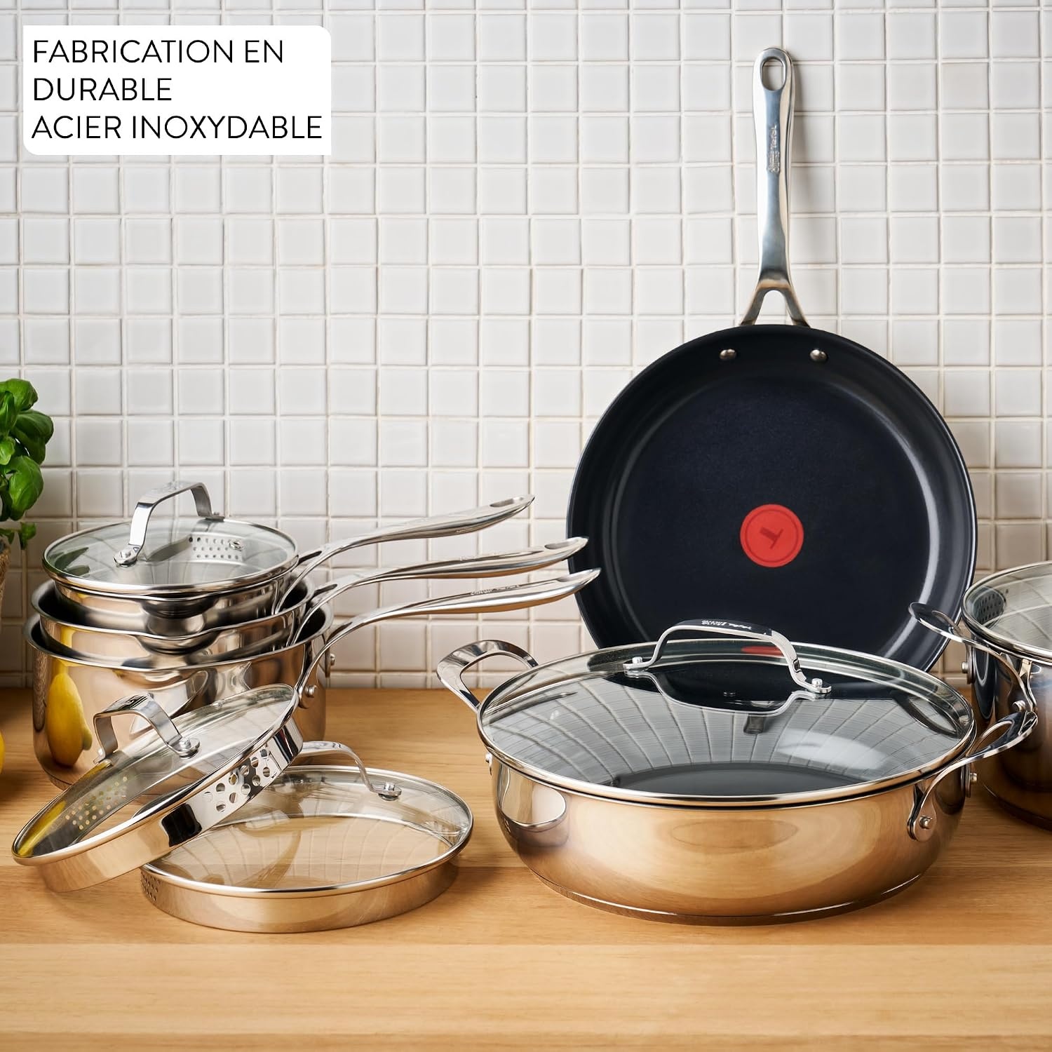 Poêle inox 28 cm céramique antiadhésive - 33% de remise