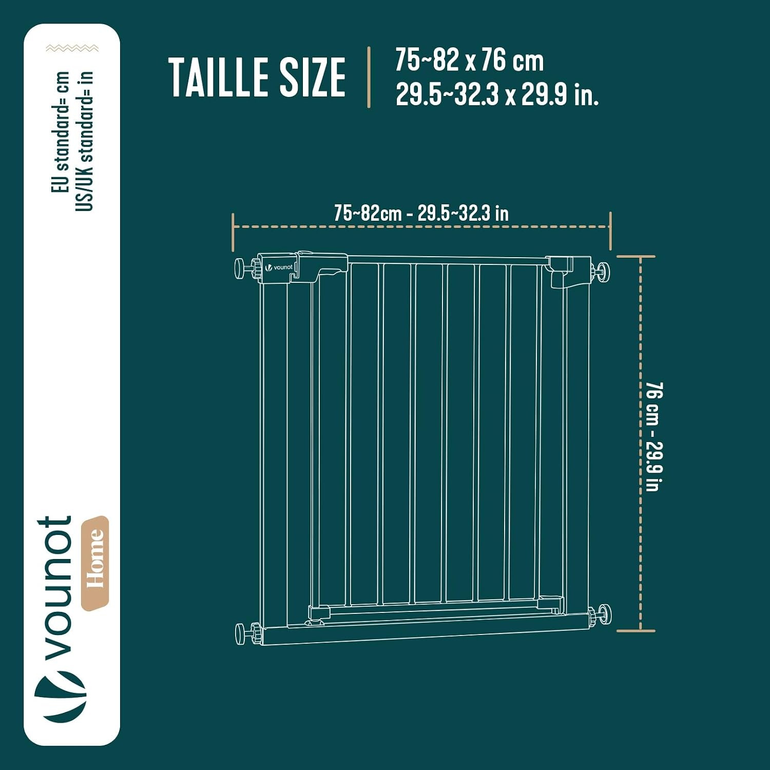 Barrière de sécurité 75-82 cm - Blanc - 31% de remise