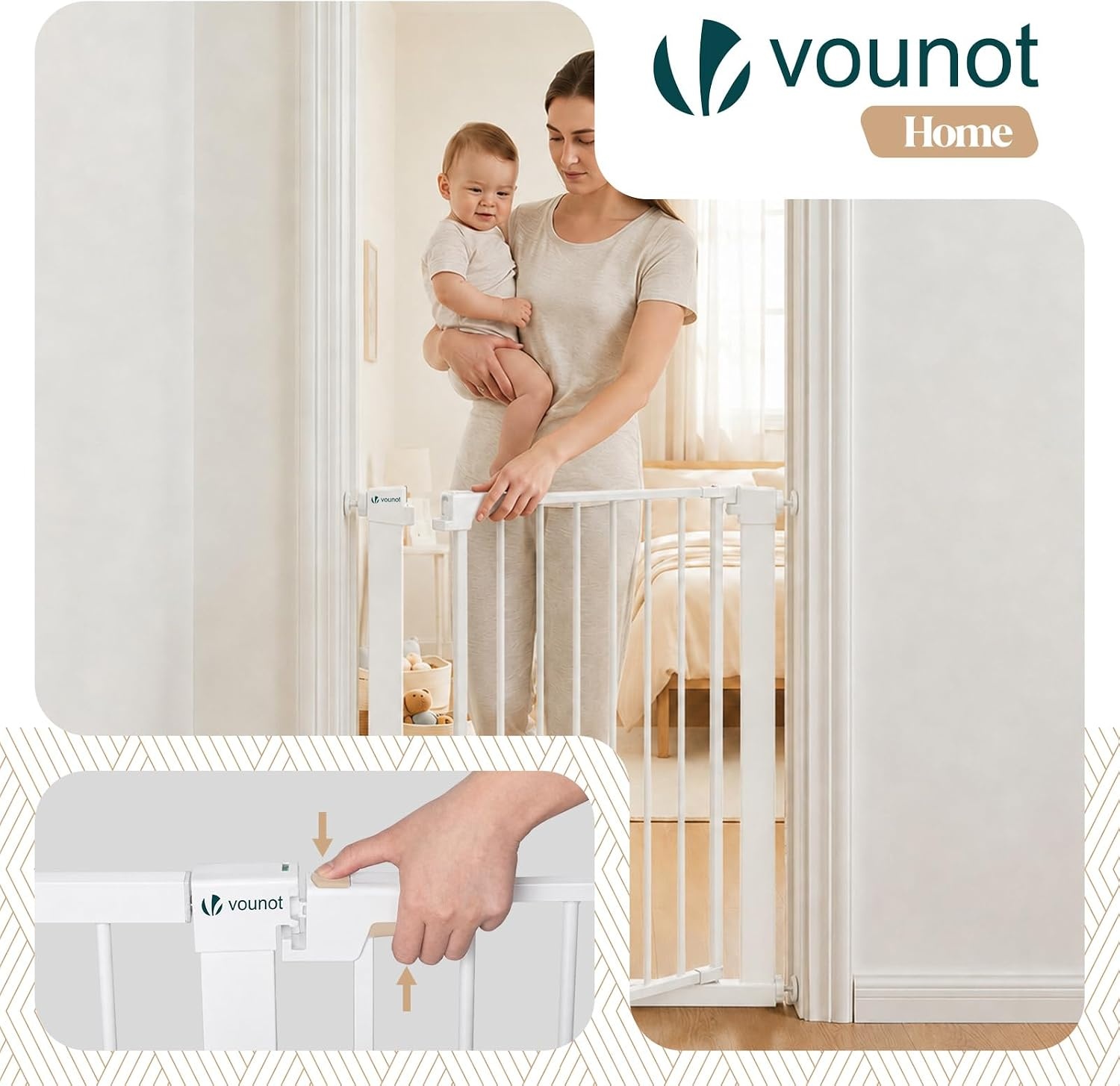 Barrière de sécurité 75-82 cm - Blanc - 31% de remise