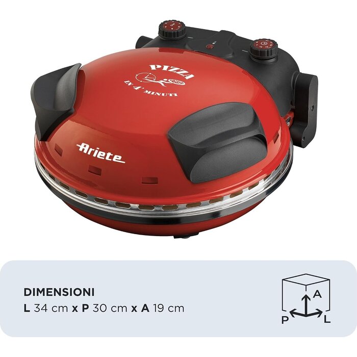 Four à pizza électrique 1200W 32 cm rouge - 34% de remise