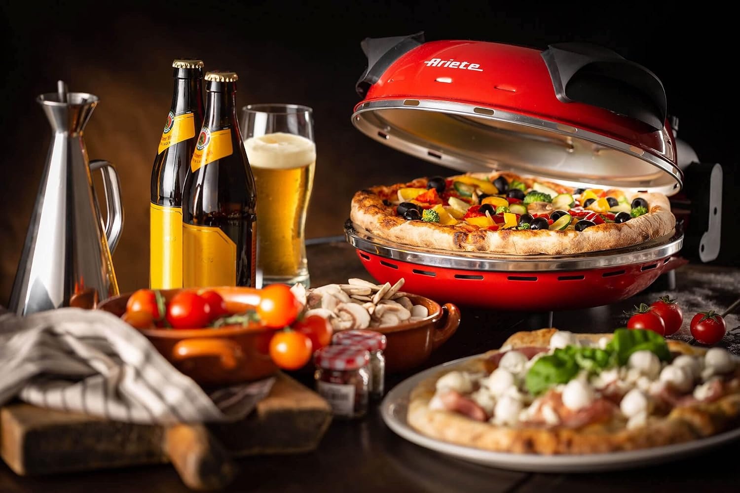 Four à pizza électrique 1200W 32 cm rouge - 34% de remise