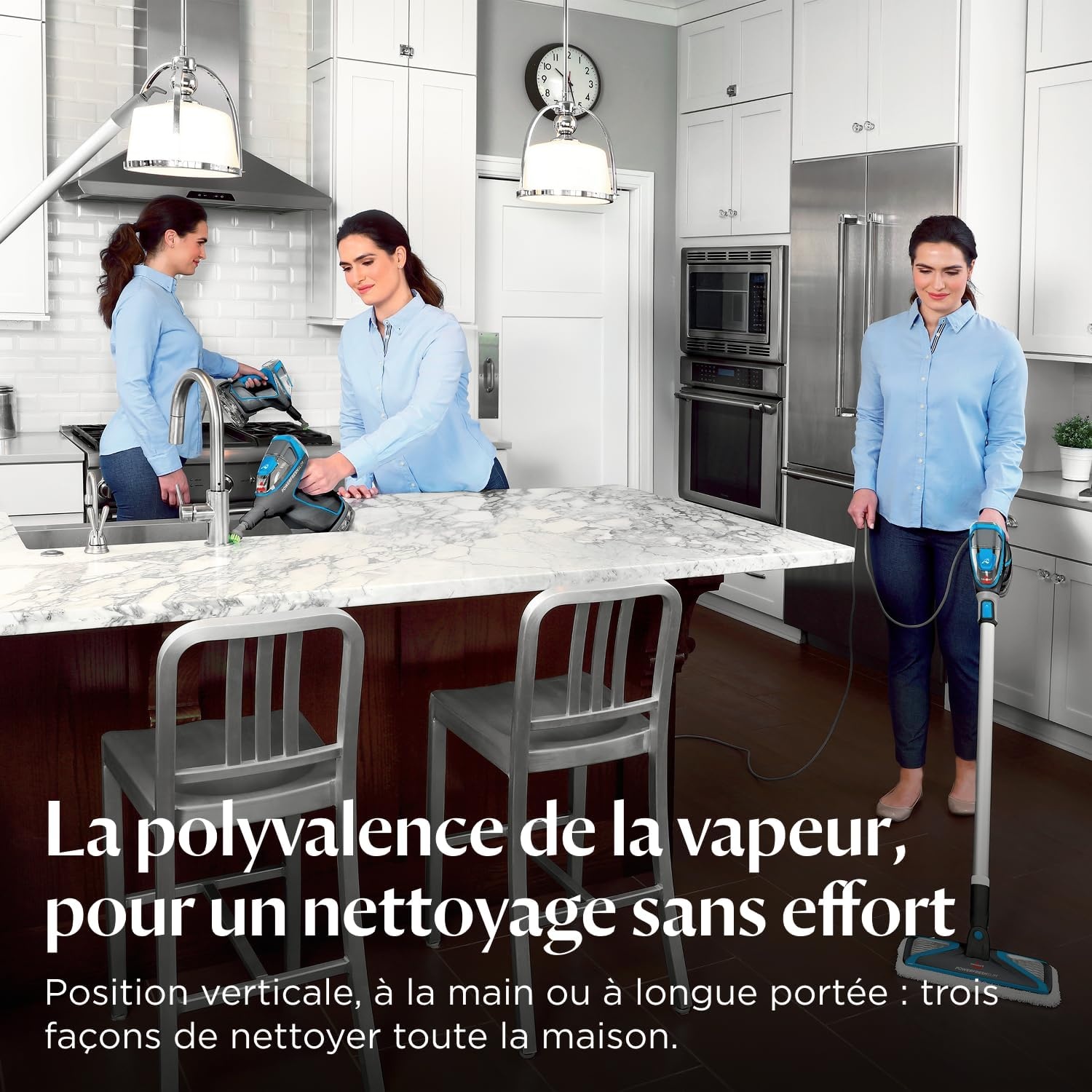 Nettoyeur vapeur 3-en-1 1600W gris - 34% de remise