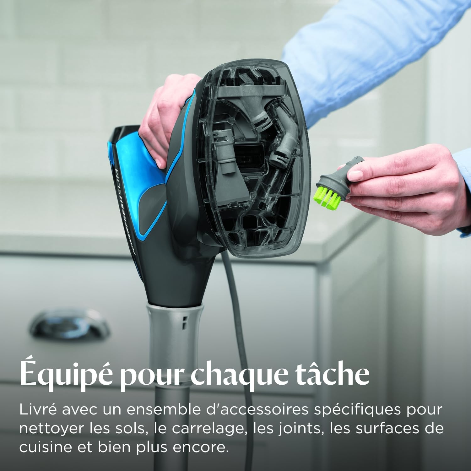 Nettoyeur vapeur 3-en-1 1600W gris - 34% de remise