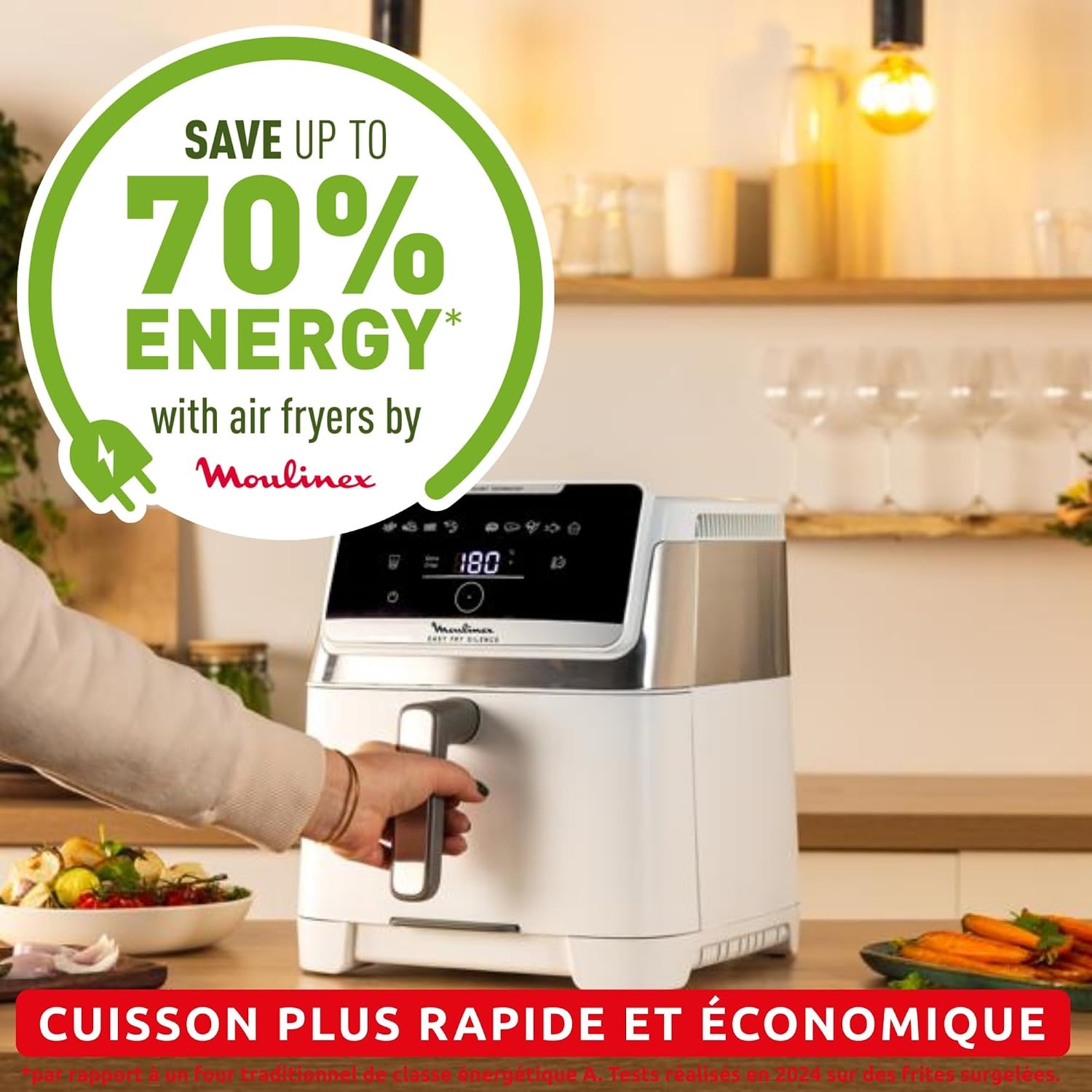 Friteuse à air chaud 7L avec 10 programmes - Blanc - 35% de remise