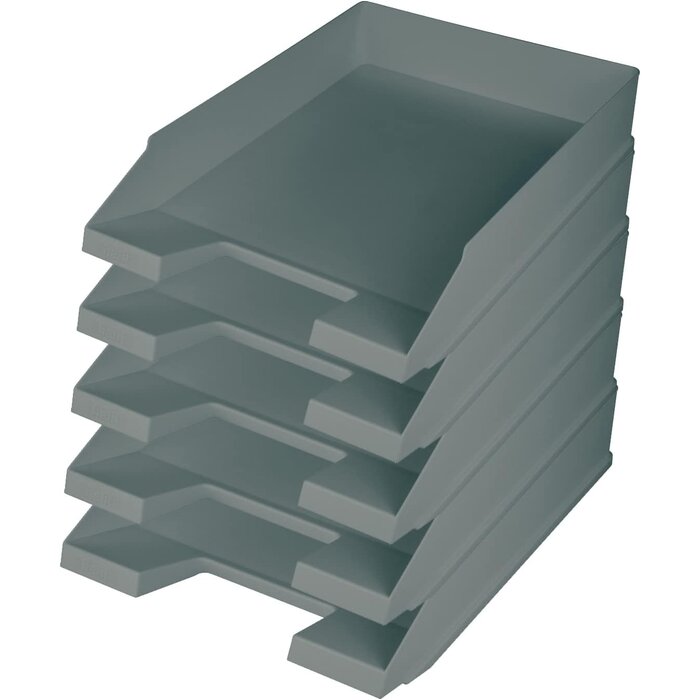Corbeille à courrier A4-C4 gris clair, empilable - 30% de remise