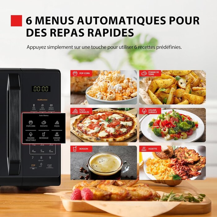Micro-ondes numérique 20L 800W Noir Miroir - 34% de remise