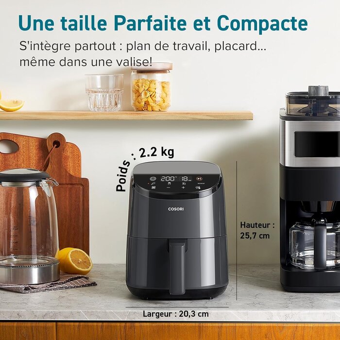 Mini friteuse à air chaud 2L noire - 33% de remise