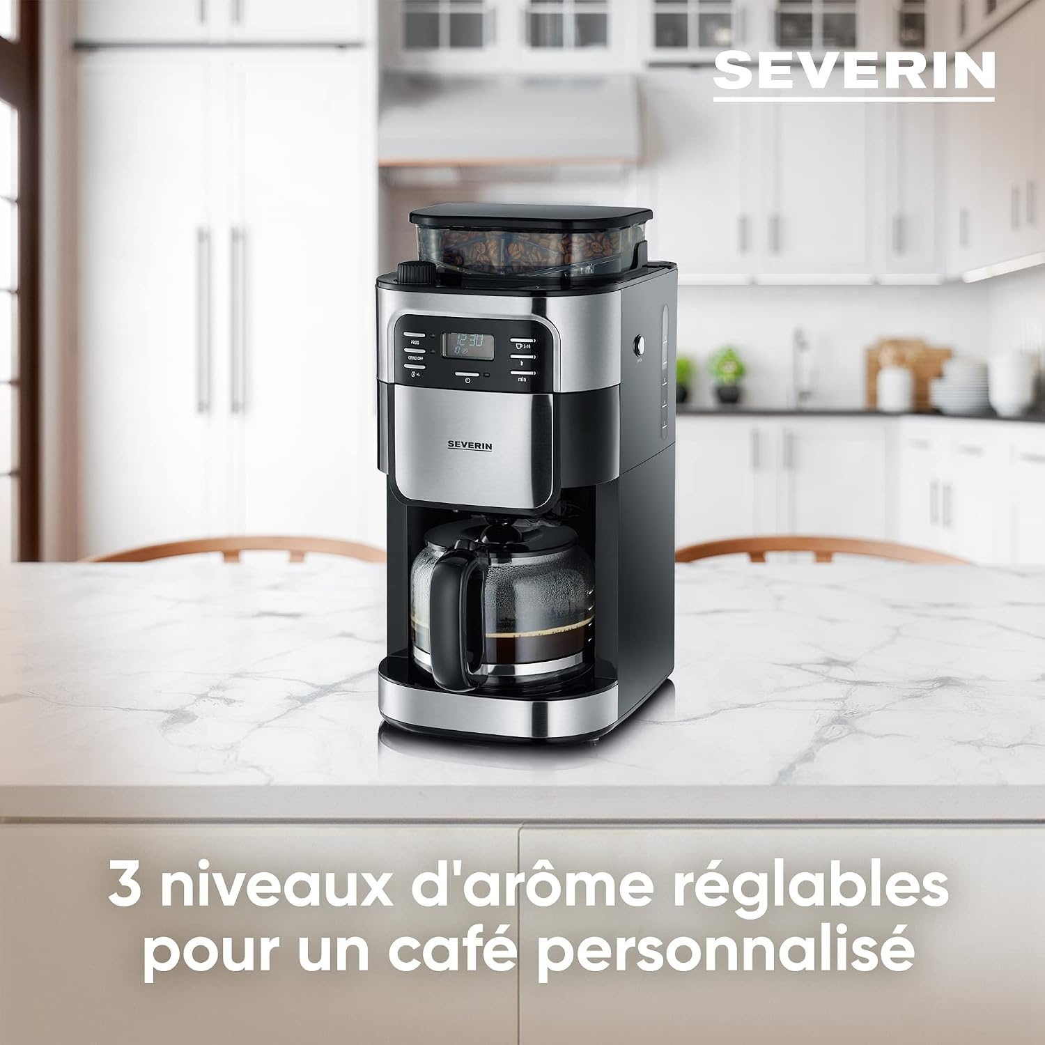 Cafetière avec moulin à grains 10 tasses - 35% de remise