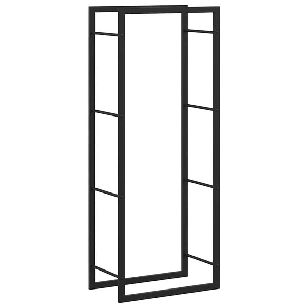 Vidaxl Range-bûches en acier noir 50x28x132 cm - 32% de remise