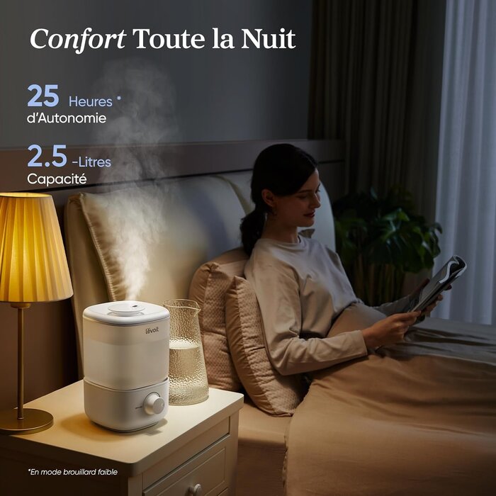 Humidificateur d'air 2,5L silencieux - 32% de remise