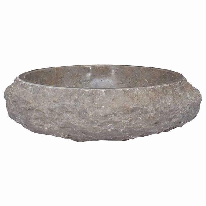 Vidaxl Vasque à poser en marbre gris Ø40x12 cm - 35% de remise