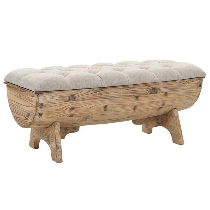 Vidaxl Banc de rangement tonneau bois massif et tissu - 38% de remise