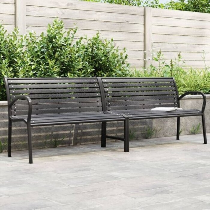 Vidaxl Banc de jardin double 231 cm noir - 35% de remise
