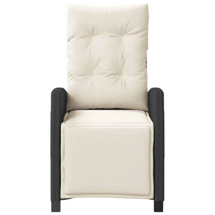 Vidaxl Chaise de jardin inclinable en rotin noir - 34% de remise