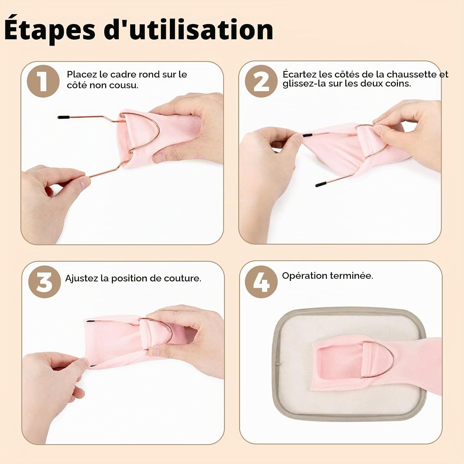 Lot de 3 cadres de broderie pour chaussettes et manches - 30% de remise