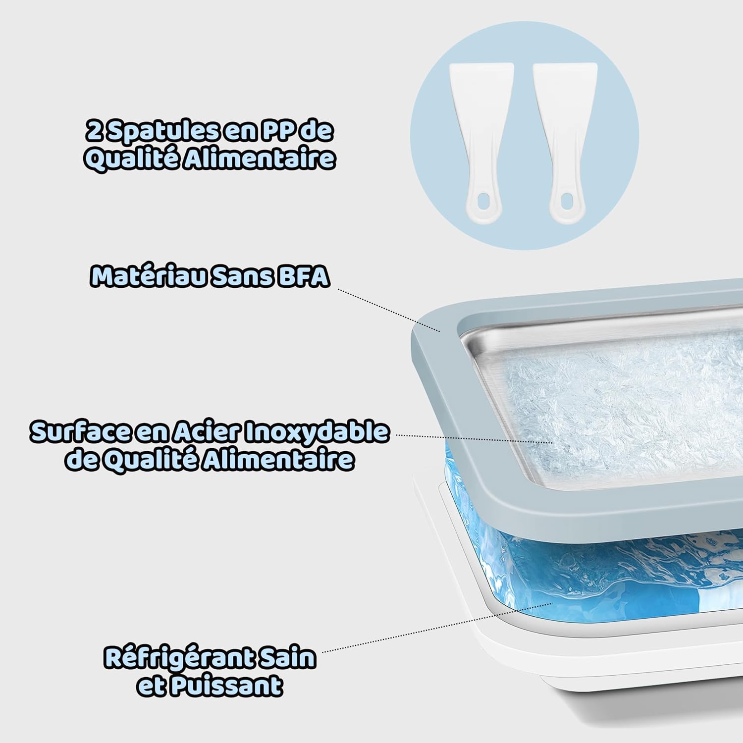 Machine à glace roulée manuelle - Bleu - 29% de remise