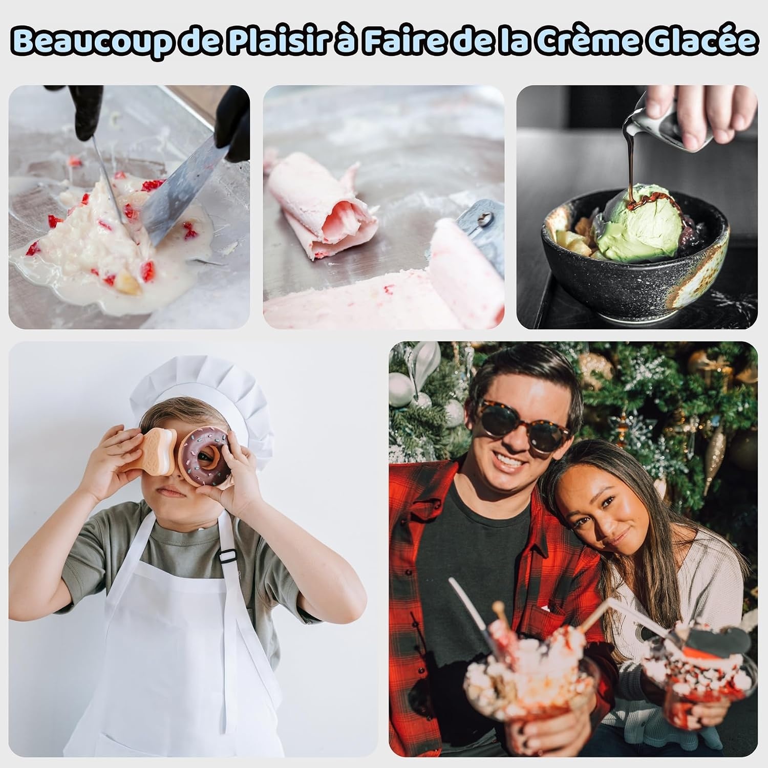 Machine à glace roulée manuelle - Bleu - 29% de remise