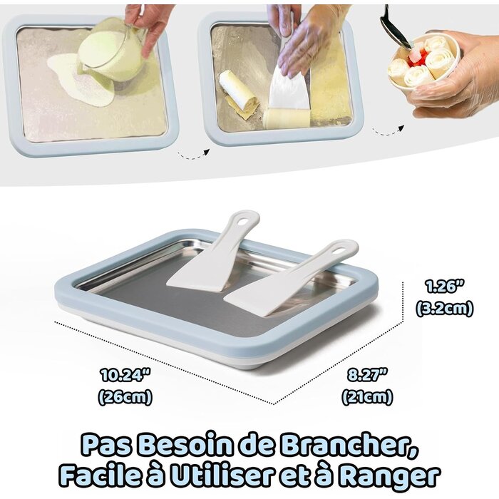 Machine à glace roulée manuelle - Bleu - 29% de remise