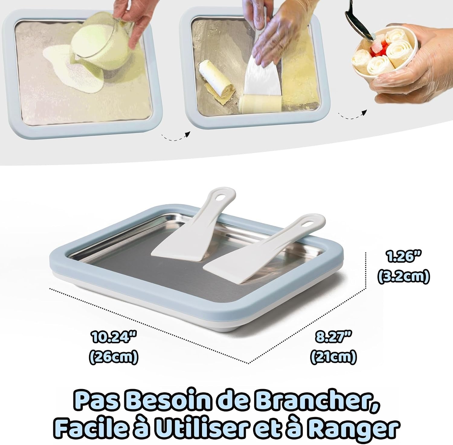 Machine à glace roulée manuelle - Bleu - 29% de remise