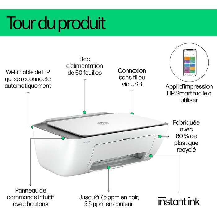 Hp Imprimante jet d'encre tout-en-un couleur - 34% de remise