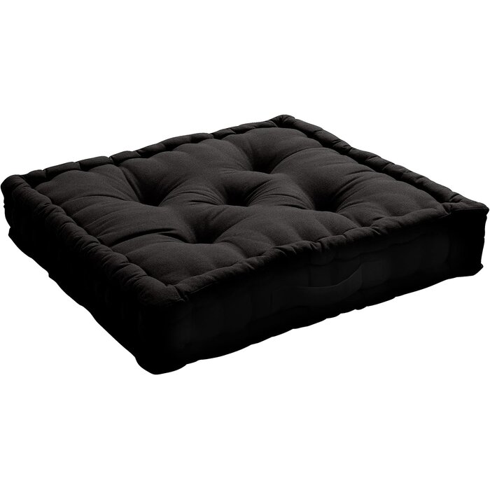 Coussin de sol Lucas 50x50x10 cm noir - 26% de remise