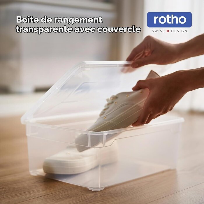 Lot de 6 boîtes de rangement 10L - Transparent bleu - 26% de remise