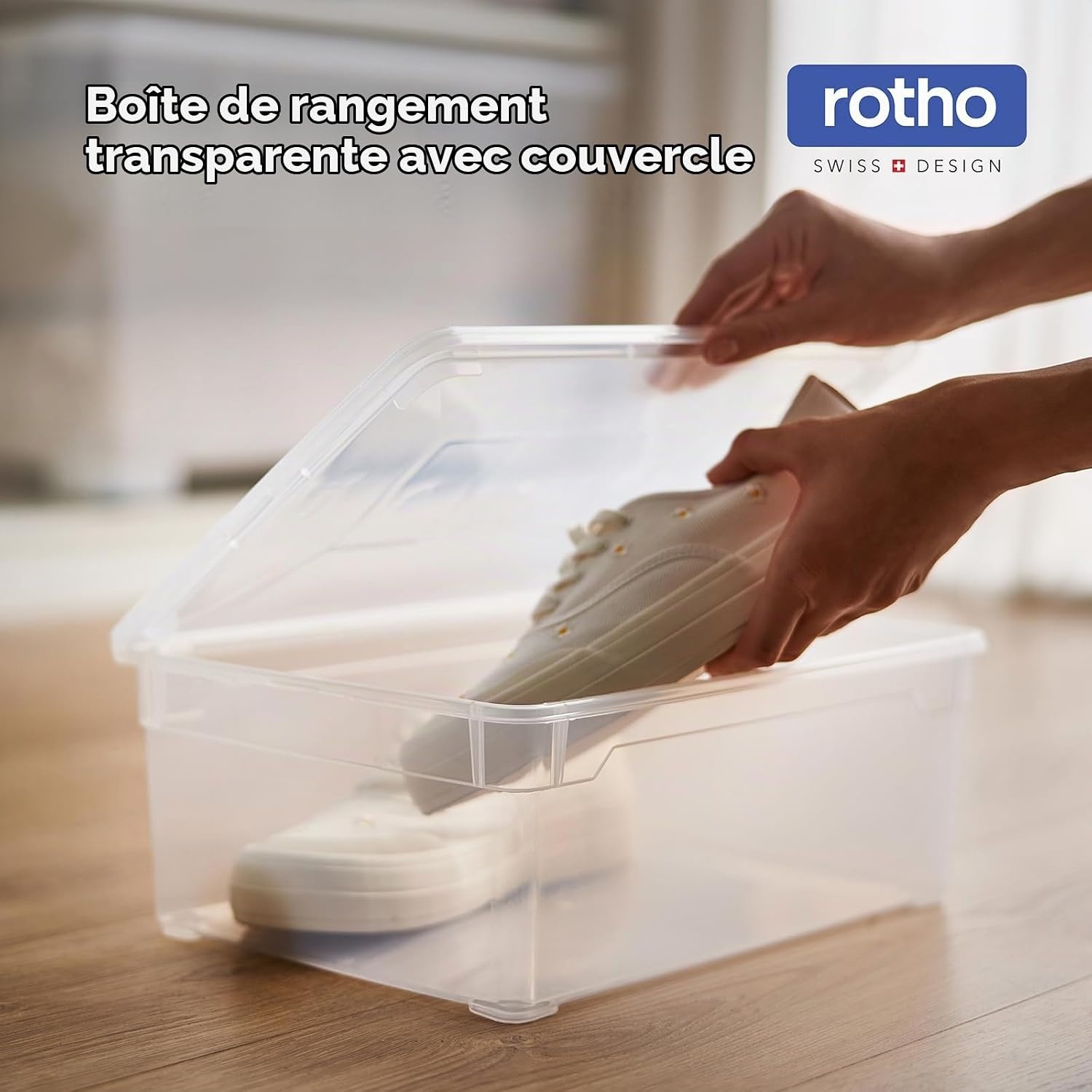 Lot de 6 boîtes de rangement 10L - Transparent bleu - 26% de remise