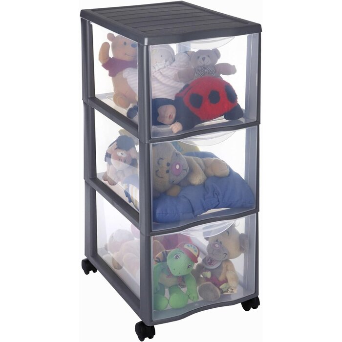 Tour de rangement 5 tiroirs A4 - 31% de remise - Noir et Transparent