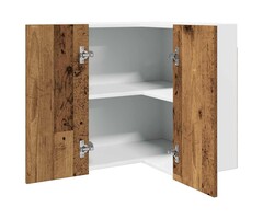 Vidaxl Meuble d'angle suspendu Lyon 57x57x60 cm - Vieux bois - 34% de remise