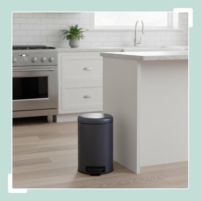 Poubelle à pédale 12L acier gris - 31% de remise
