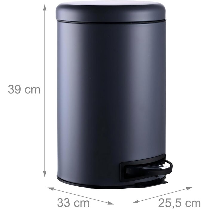 Poubelle à pédale 12L acier gris - 31% de remise