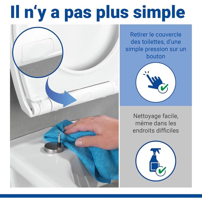 Abattant WC robuste 300kg avec frein de chute - 31% de remise