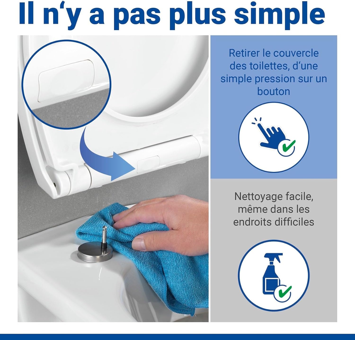 Abattant WC robuste 300kg avec frein de chute - 31% de remise