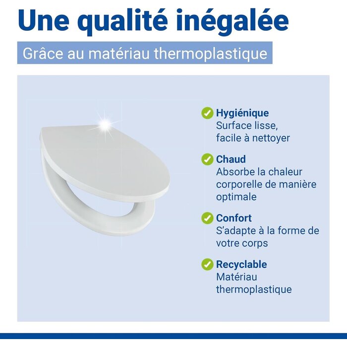 Abattant WC robuste 300kg avec frein de chute - 31% de remise