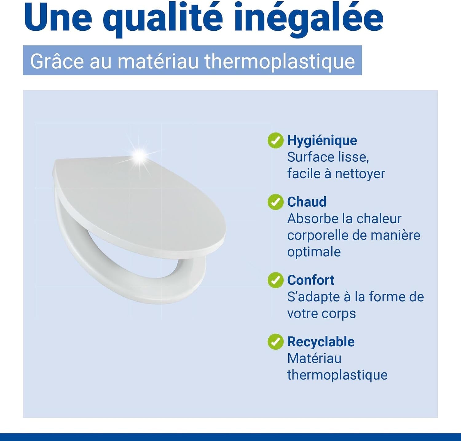 Abattant WC robuste 300kg avec frein de chute - 31% de remise