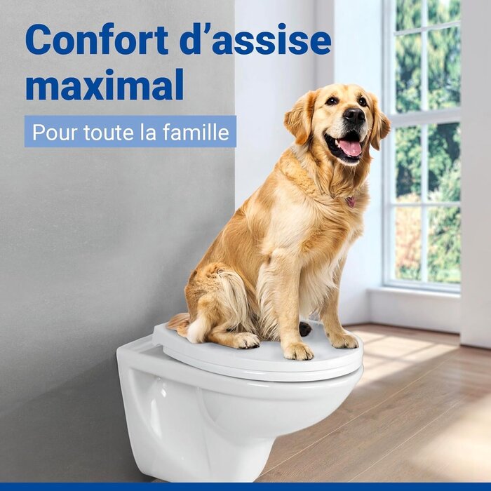 Abattant WC robuste 300kg avec frein de chute - 31% de remise