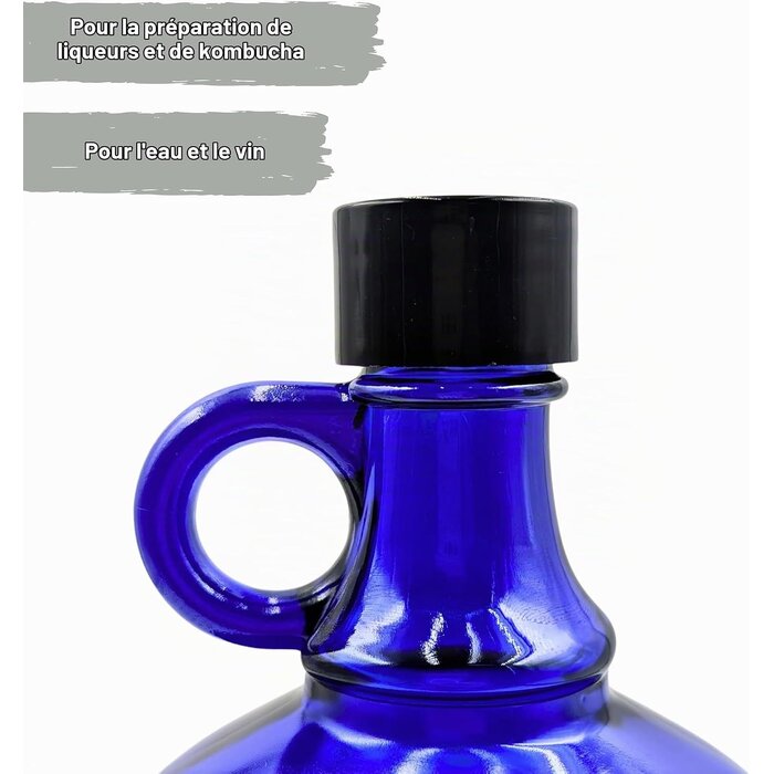 Bouteille en verre bleue 2L avec bouchon à vis - 26% de remise