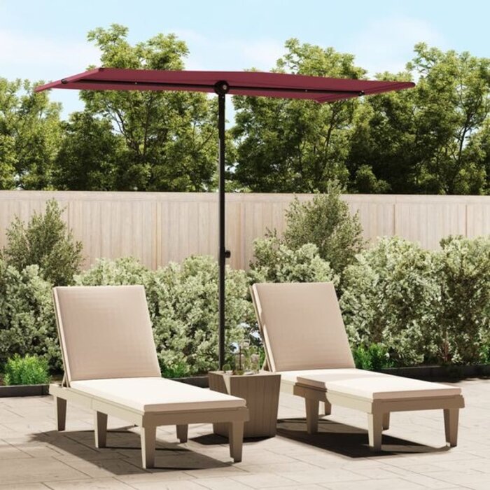 Vidaxl Parasol rectangulaire 180x110 cm aluminium rouge bordeaux - 32% de remise