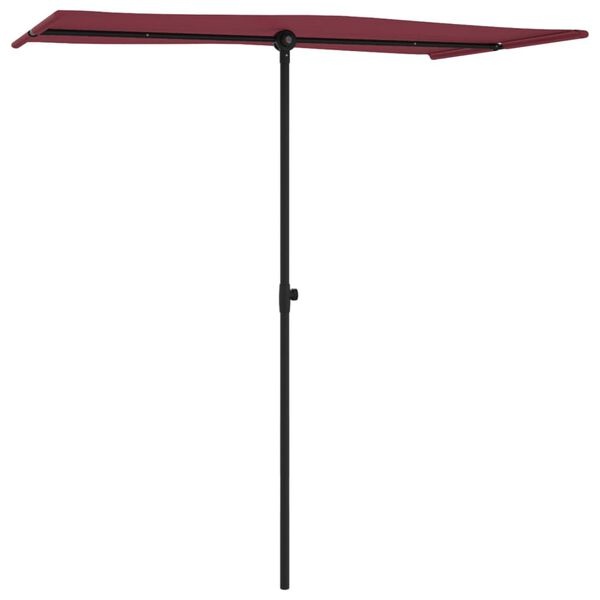 Vidaxl Parasol rectangulaire 180x110 cm aluminium rouge bordeaux - 32% de remise