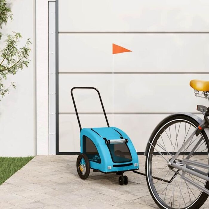Vidaxl Remorque de vélo pour chien bleue - 34% de remise
