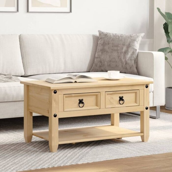 Vidaxl Table basse en pin massif style rustique - 38% de remise