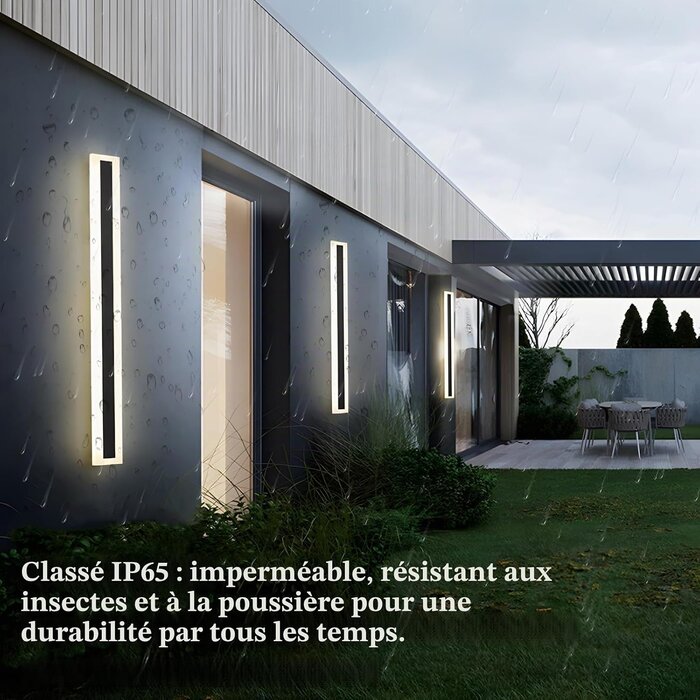 Applique murale LED extérieure 120 cm 27W blanc froid - 29% de remise