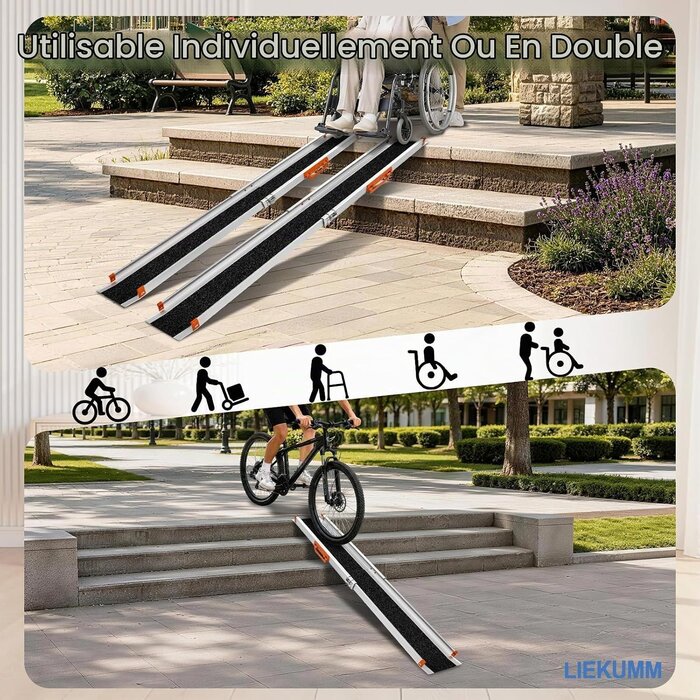 Rampe d'accès télescopique 2x 138-244 cm - 300 kg - 30% de remise