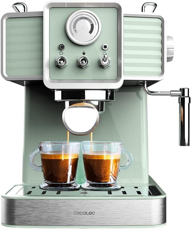 Cecotec Machine à Espresso Vintage Bleu Clair - 34% de remise - 20 Bars
