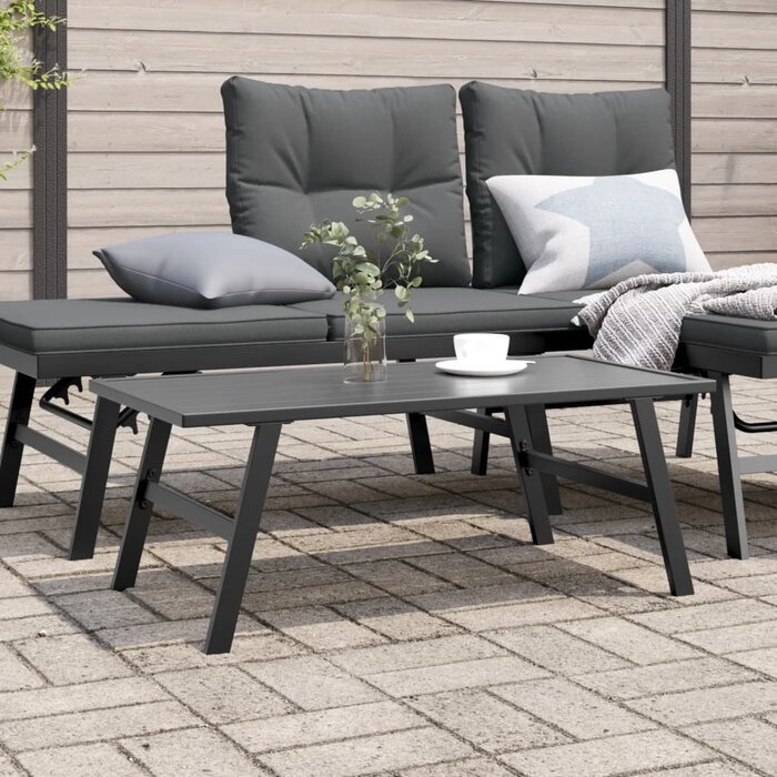 Vidaxl Table de jardin basse 90x45x35 cm acier noir - 34% de remise
