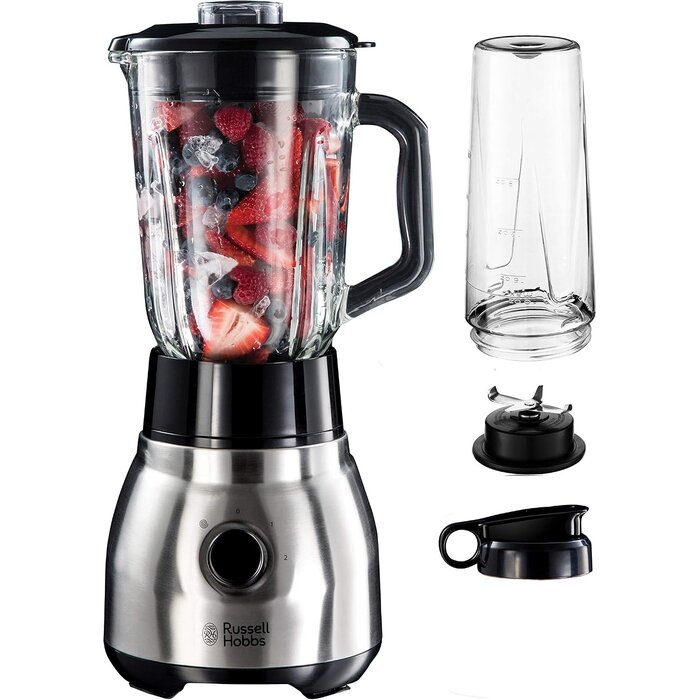 Blender 2-en-1 1,5 L & Gourde 0,6 L - 600W - Inox - 33% de remise