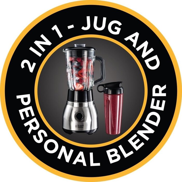 Blender 2-en-1 1,5 L & Gourde 0,6 L - 600W - Inox - 33% de remise